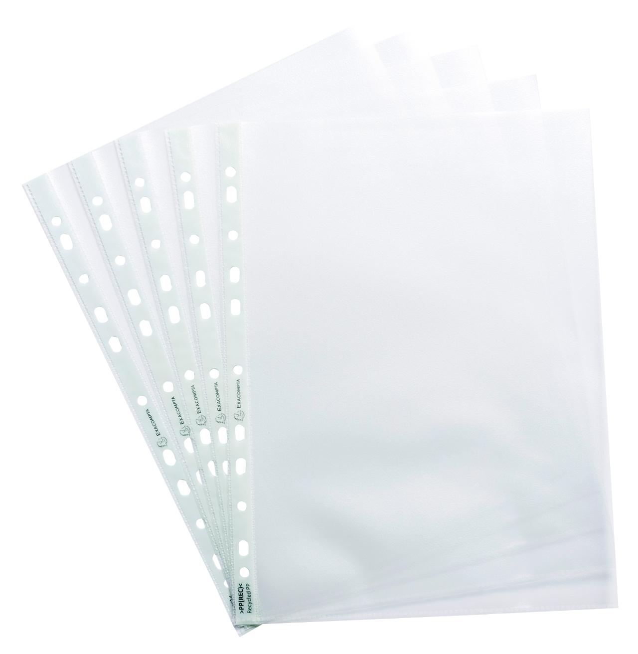 EXACOMPTA Plastficka återvunnen A4 0,09mm 50/fp | Kontorsmaterial - Mappar och plastfickor - Plastfickor - Öppen överkant | Kontorsexperten