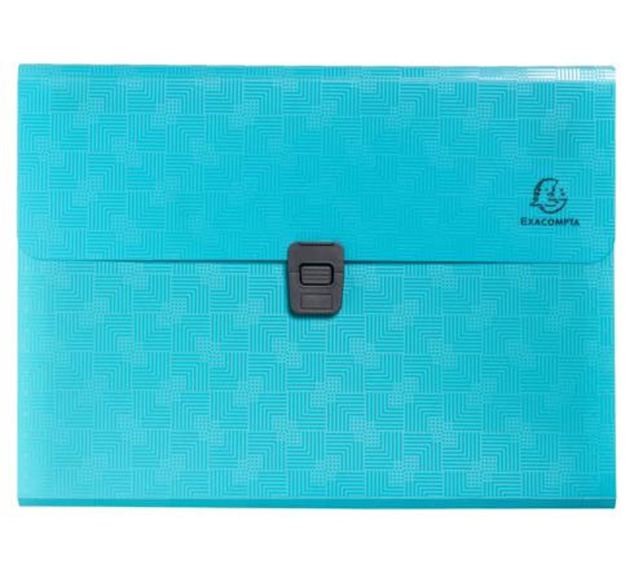 EXACOMPTA Sorteringsmapp 13-flik cyan | Kontorsmaterial - Mappar och plastfickor - Sorteringsmappar | Kontorsexperten