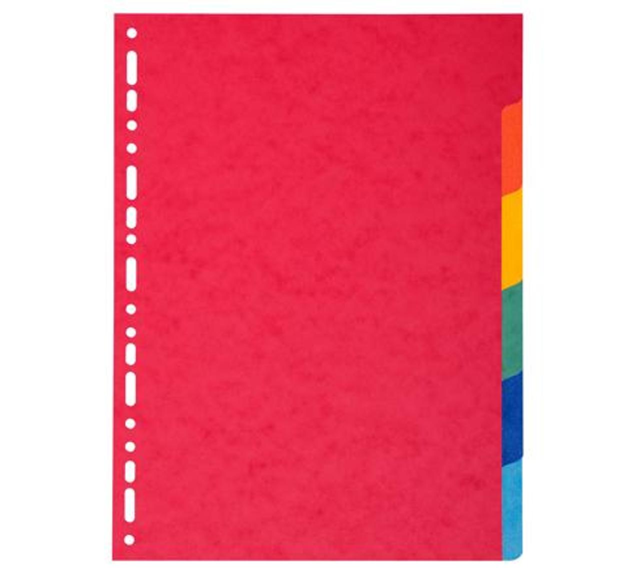 EXACOMPTA Kartongregister A4 6-flik flerfärgad | Kontorsmaterial - Pärmar och register - Kartongregister | Kontorsexperten