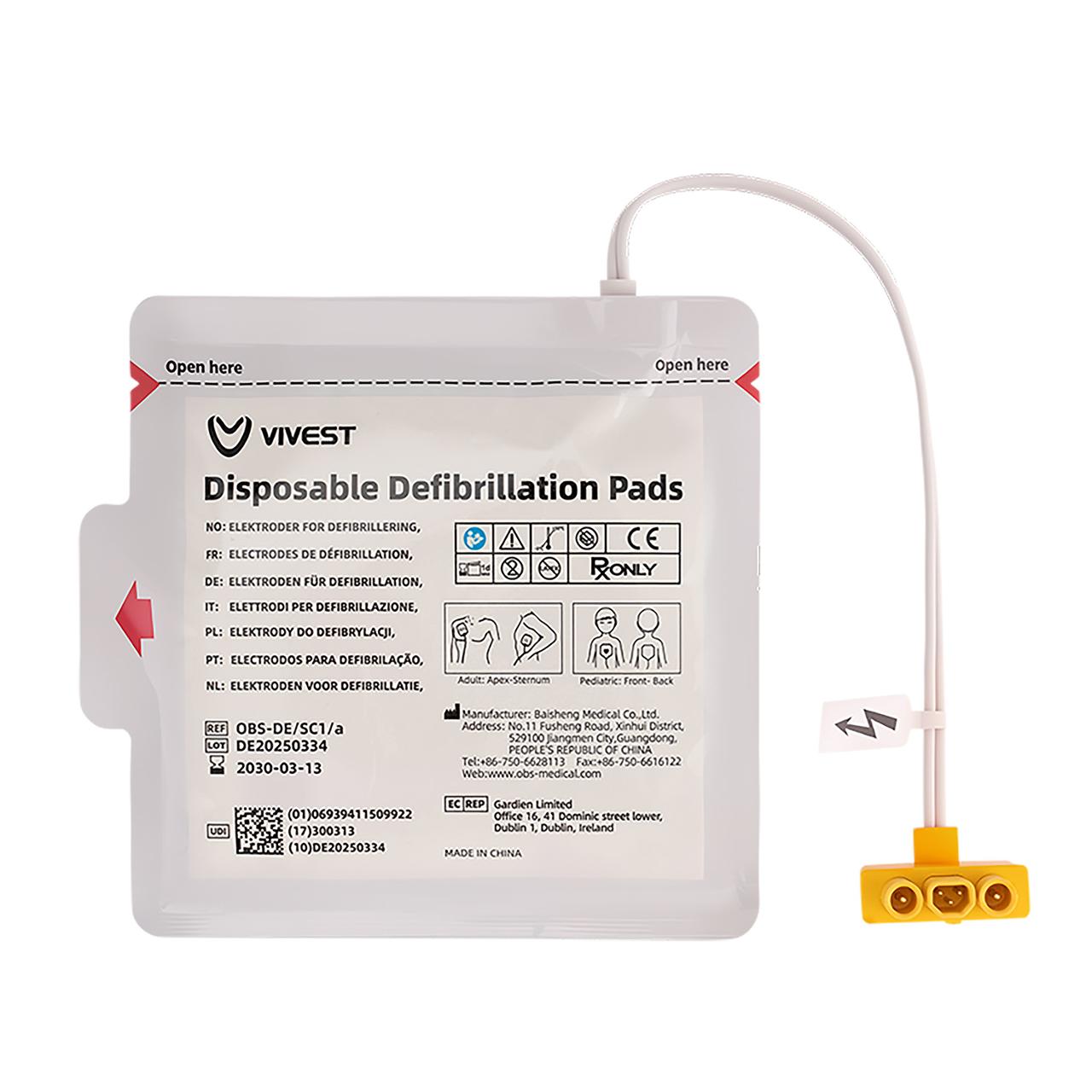 VIVEST Elektroder Serie 1 och 3 | Skyddsutrustning - Första Hjälpen - Hjärtstartare tillbehör | Kontorsexperten