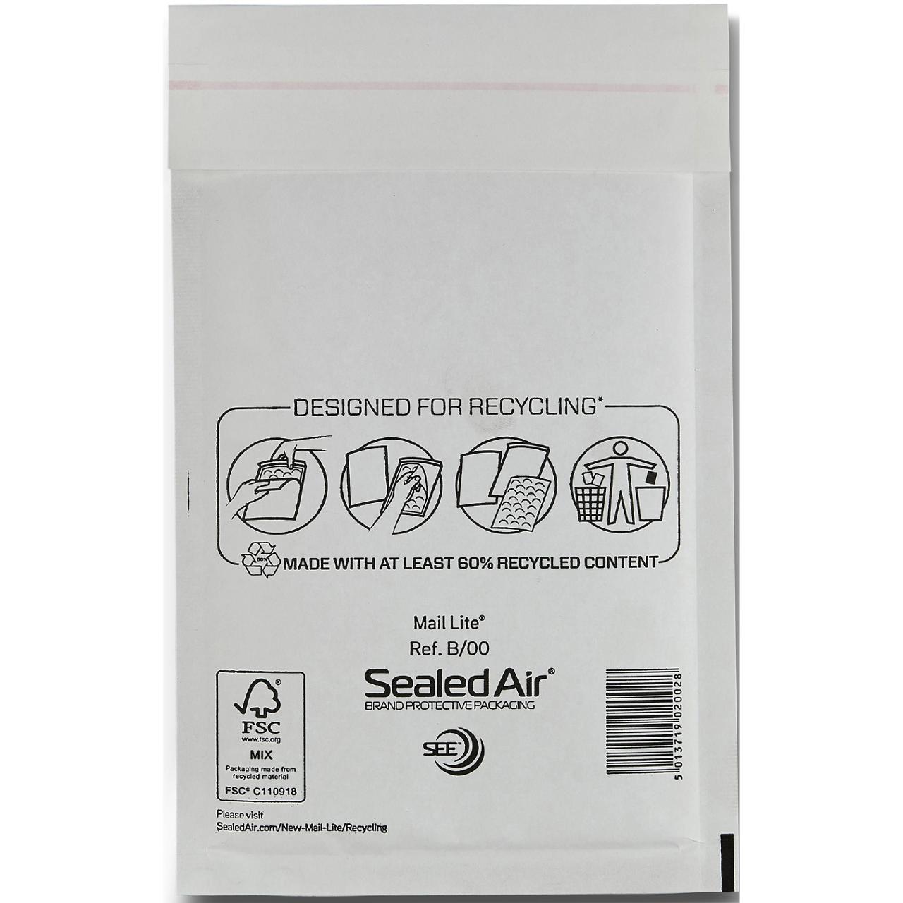 SEALED AIR Bubbelpåse 120x210mm B/00 vit 200/fp | Emballage och lagerutrustning - Kuvert och postemballage - Bubbelpåsar | Kontorsexperten