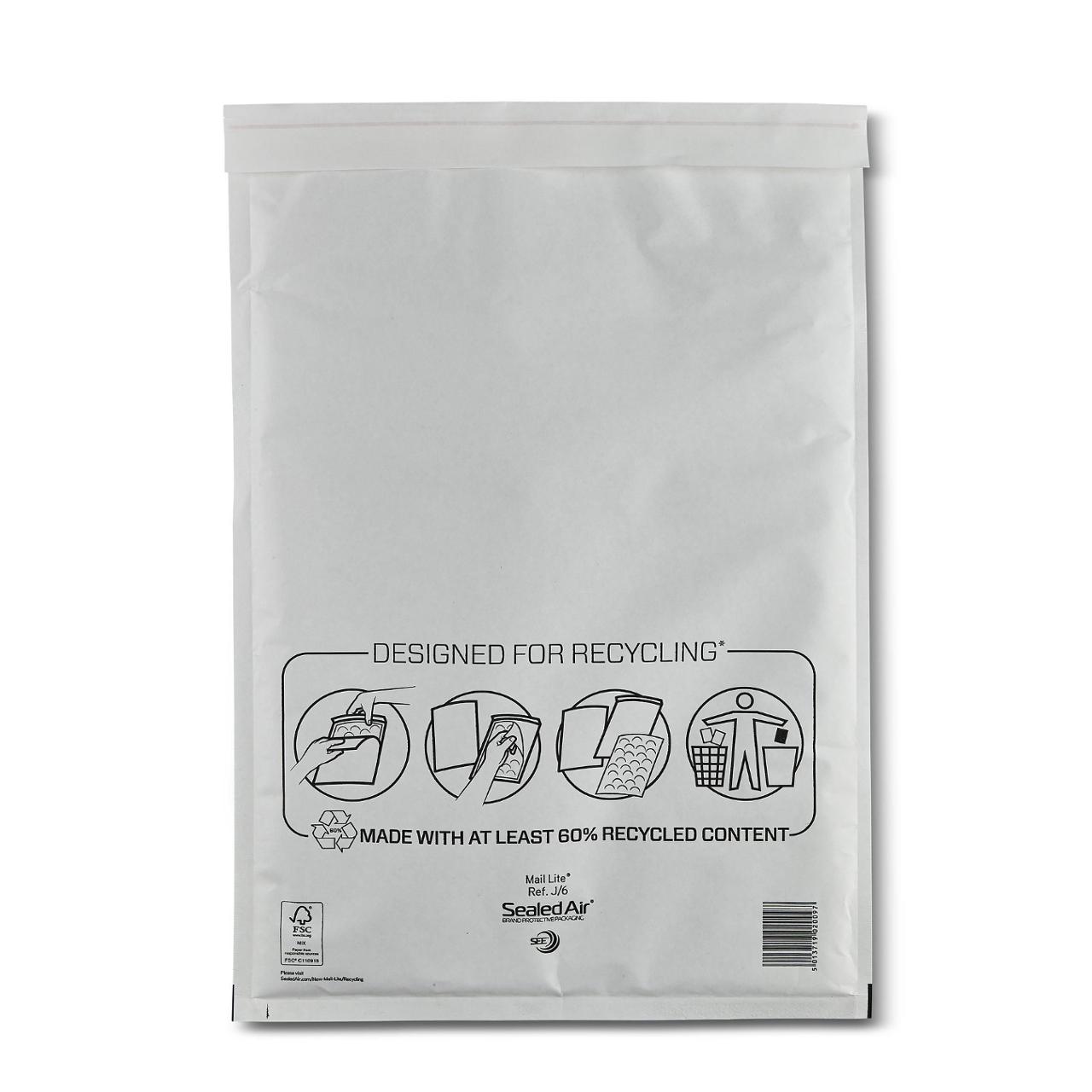 SEALED AIR Bubbelpåse 300x440mm J/6 vit 100/fp | Emballage och lagerutrustning - Kuvert och postemballage - Bubbelpåsar | Kontorsexperten