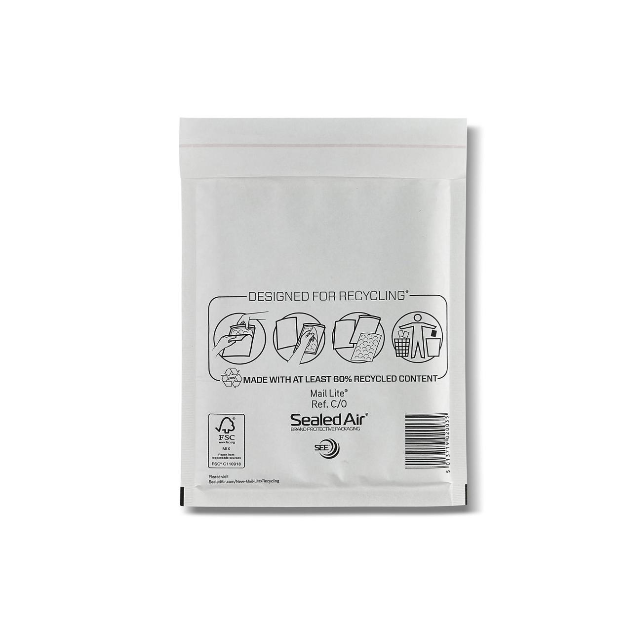 SEALED AIR Bubbelpåse 150x210mm C/0 vit 200/fp | Emballage och lagerutrustning - Kuvert och postemballage - Bubbelpåsar | Kontorsexperten