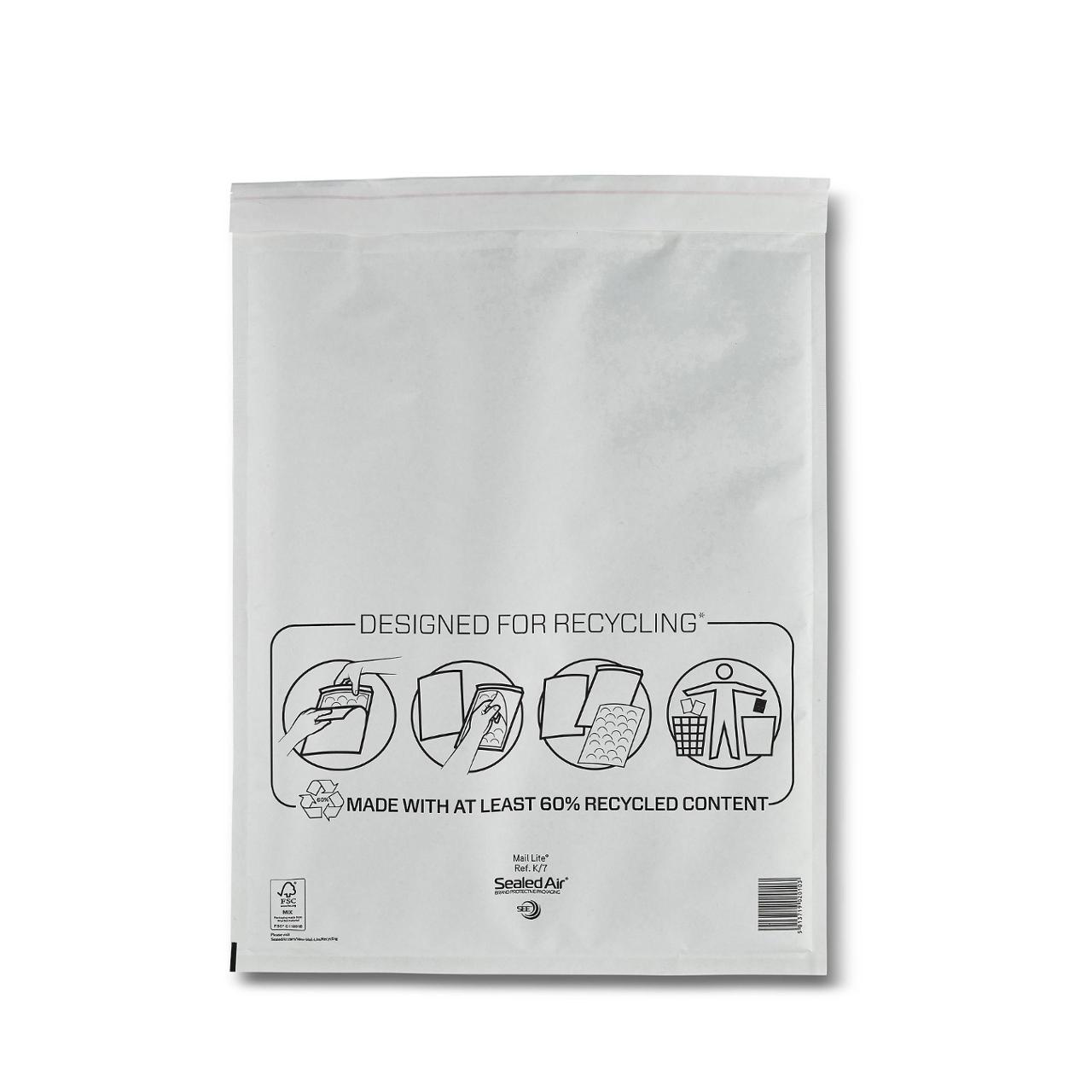 SEALED AIR Bubbelpåse 350x470mm K/7 vit 100/fp | Emballage och lagerutrustning - Kuvert och postemballage - Bubbelpåsar | Kontorsexperten