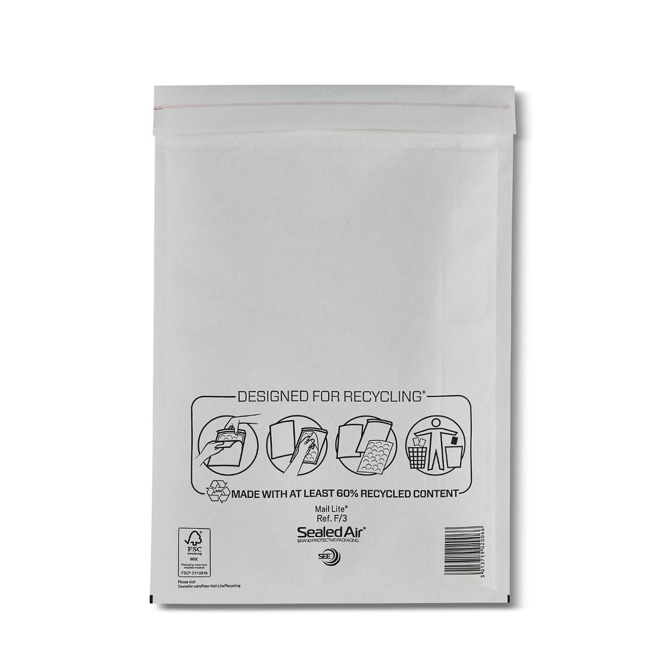 SEALED AIR Bubbelpåse 220x330mm F/3 vit 100/fp | Emballage och lagerutrustning - Kuvert och postemballage - Bubbelpåsar | Kontorsexperten