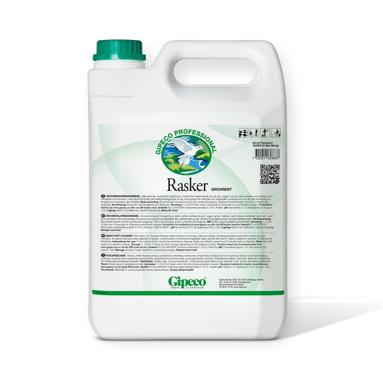 GIPECO Grovrent Rasker 5L | Städ och hygien - Rengöringsmedel - Grovrent | Kontorsexperten