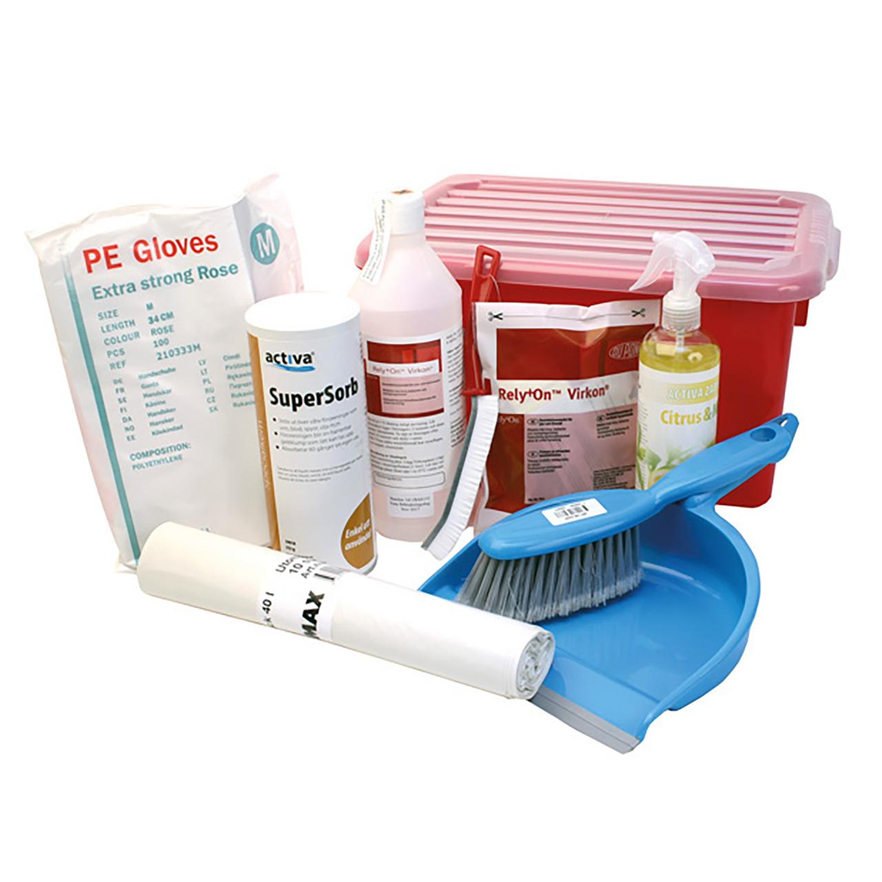 HYGIENTEKNIK Saneringskit Akut Mini kroppsvätskor | Städ och hygien - Rengöringsmedel - Specialrengöring | Kontorsexperten