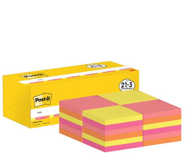 Post-it® Notes Värdepack 76x76mm 24/fp | Kontorsmaterial - Notes och Post-It - Notes - Färgade | Kontorsexperten