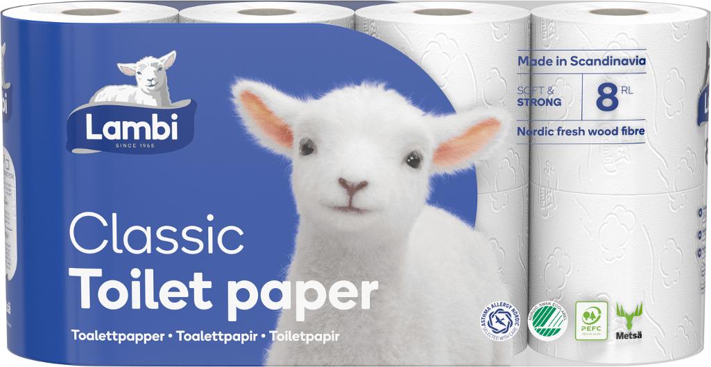 LAMBI Toalettpapper Classic 40/fp | Städ och hygien - Toalettpapper och torkpapper - Toalettpapper - rulle | Kontorsexperten