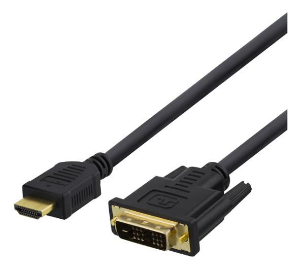 DELTACO Kabel HDMI-DVI Hane-Hane 1m | Datorprodukter - Kablar och adaptrar - HDMI | Kontorsexperten