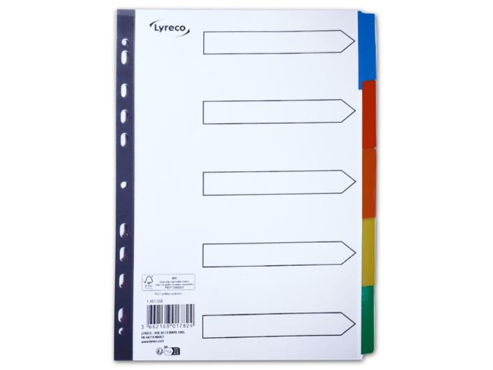 Lyreco Kartongregister A4 5-flik vit | Kontorsmaterial - Pärmar och register - Kartongregister | Kontorsexperten