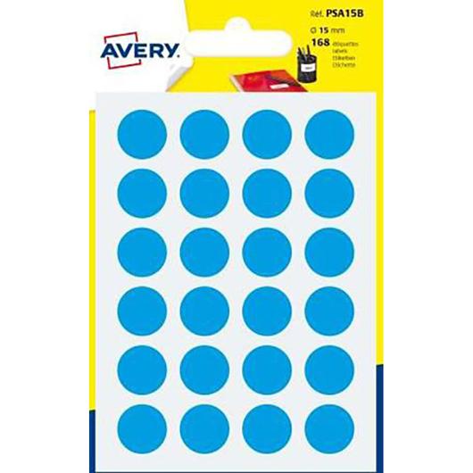 AVERY Etikett 15mm blå 168/fp | Emballage och lagerutrustning - Etiketter och godsmärkning - Märk- och färgsignalsetiketter | Kontorsexperten