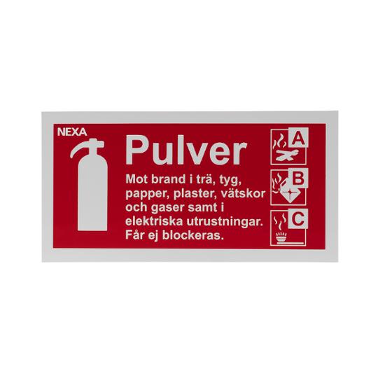 NEXA Skylt Brandsläckare pulver 10x20cm | Skyddsutrustning - Brandskydd och säkerhet - Brandskyltar | Kontorsexperten