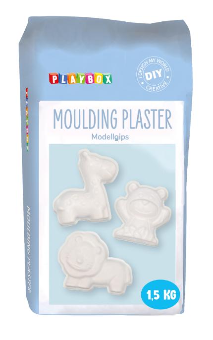 PLAYBOX Modellgips 1kg | Skola och förskola - Bild och form - Hobbygips med tillbehör | Kontorsexperten
