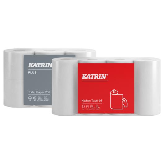 KATRIN Köp toalettpapper Plus 250 - få hushållspapper på köpet! | Städ och hygien - Toalettpapper och torkpapper - Toalettpapper - rulle | Kontorsexperten