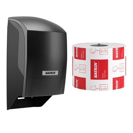 KATRIN Köp toalettpapper System - få dispenser svart på köpet! | Städ och hygien - Toalettpapper och torkpapper - System - Katrin | Kontorsexperten