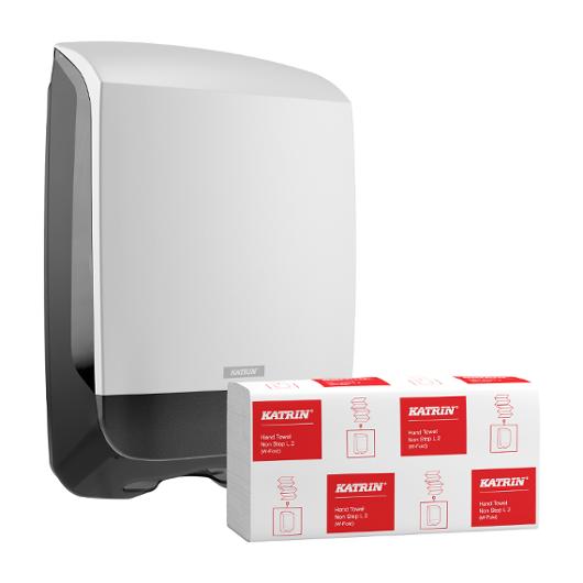 KATRIN Köp handdukar NonStop L2 W - få dispenser vit på köpet! | Städ och hygien - Toalettpapper och torkpapper - Pappershanddukar | Kontorsexperten