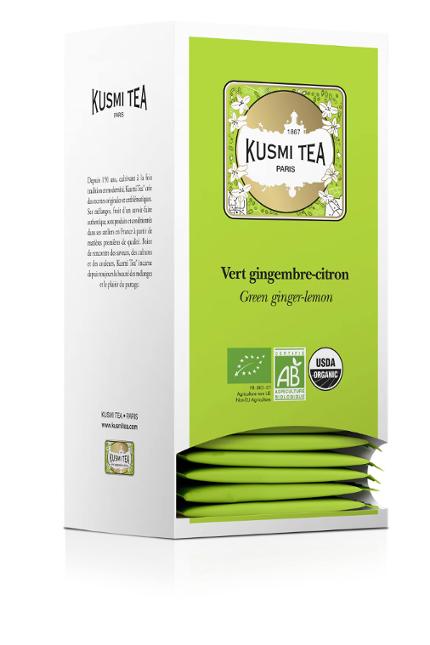KUSMI Te Eko Green ginger-lemon 25/fp | Kök och servering - Kaffe och te - Te | Kontorsexperten