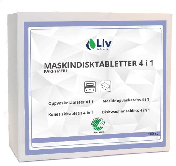 LIV Maskindisk Tabs 4i1 100/fp | Städ och hygien - Diskrengöring - Maskindiskmedel | Kontorsexperten