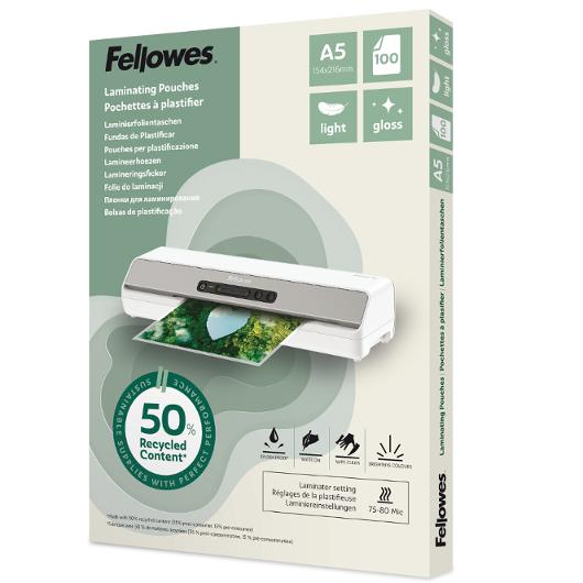 FELLOWES Laminat A5 Light 100/fp | Kontorsmaskiner - Laminering - Laminat - A5 | Kontorsexperten