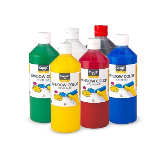 CREALL Fönsterfärg 6x500ml sorterade färger | Skola och förskola - Målarfärg och tillbehör - Fönsterfärg | Kontorsexperten