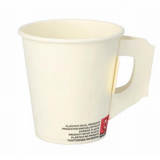 PAPSTAR Pappersbägare med öra 18cl vit 80/fp | Kök och servering - Engångsartiklar - Pappersbägare | Kontorsexperten