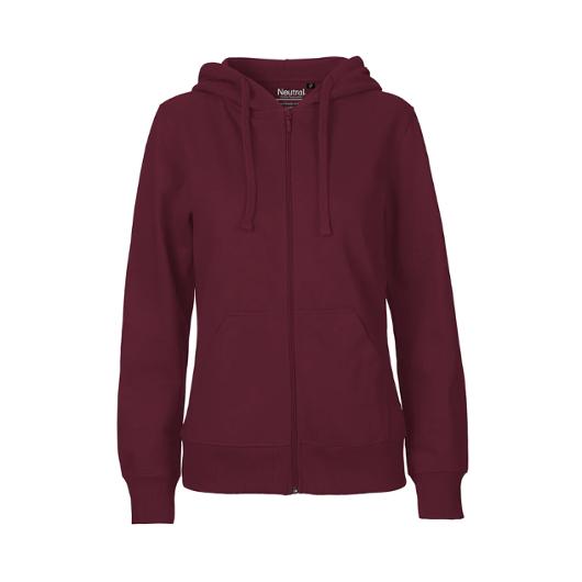 NEUTRAL® Hoodie zip O83301 dam vinröd M | Arbetskläder - Arbetströjor - Hoodies och luvtröjor | Kontorsexperten