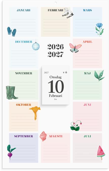 BURDE Väggkalender Klassens almanacka 26/27 | Almanackor och kalendrar - Lärar och Elevkalendrar - Lärarkalendrar | Kontorsexperten