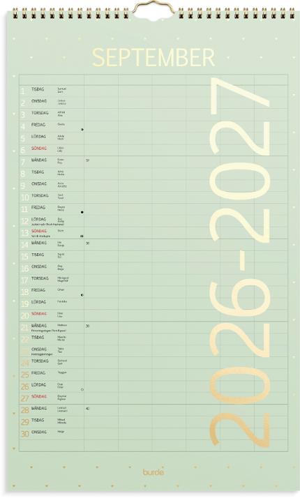 BURDE Familjekalender Color 26/27 | Almanackor och kalendrar - Lärar och Elevkalendrar - Elevkalendrar | Kontorsexperten