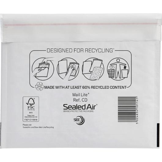 Mail Lite® Bubbelpåse C/D 22 180x160mm remsa 10/fp | Emballage och lagerutrustning - Kuvert och postemballage - Bubbelpåsar | Kontorsexperten