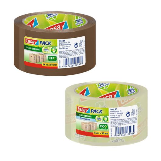 TESA Packtejp Eco & Strong 50mmx66m brun | Emballage och lagerutrustning - Packtejper - Packtejp PP | Kontorsexperten