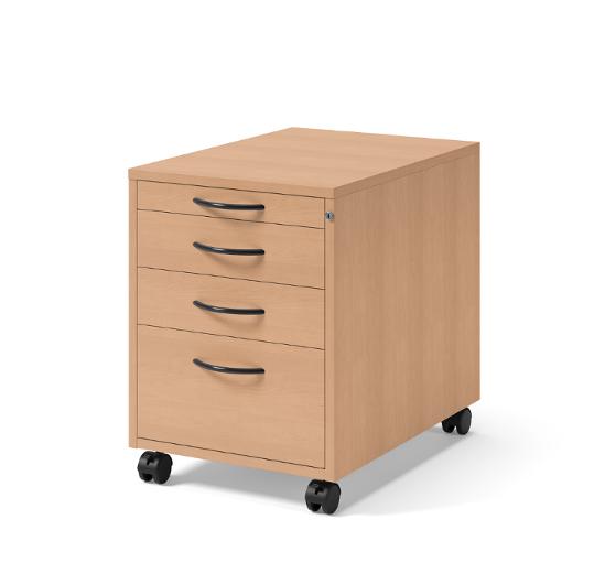 LANAB DESIGN Skrivbordshurts 4 lådor boklaminat | Kontorsmöbler och inredning - Bord och hurtsar - Hurtsar | Kontorsexperten