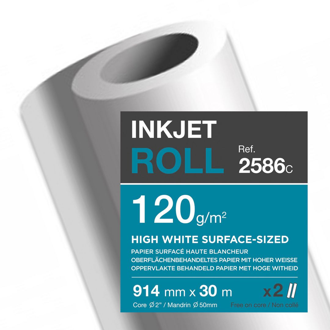 CLAIREFONTAINE Inkjetpapper 120G 30x914mm 2/fp | Kontorspapper - Specialpapper - Storformatspapper | Kontorsexperten