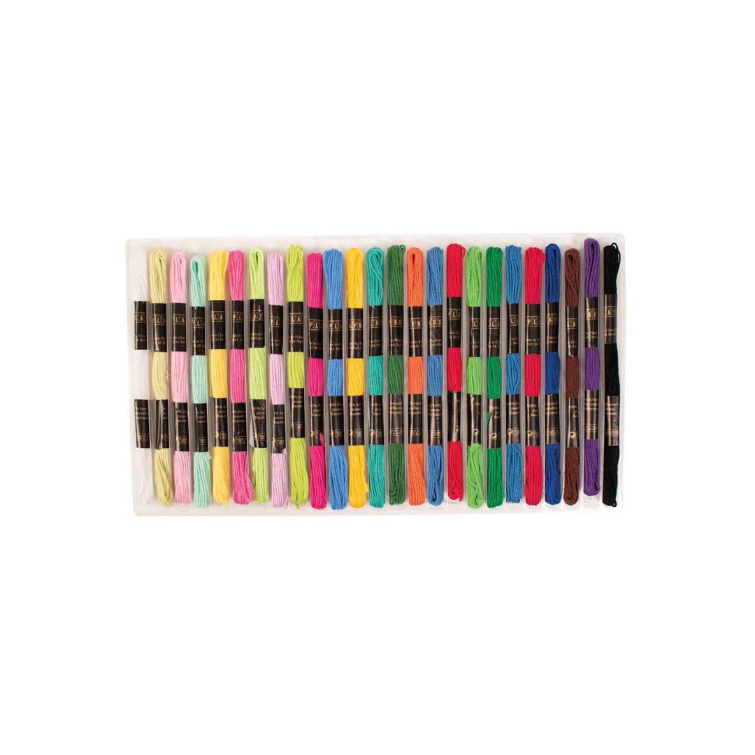PLAYBOX Broderigarn 25 färger x 8 m/fp | Skola och förskola - Hobbymaterial - Garn | Kontorsexperten