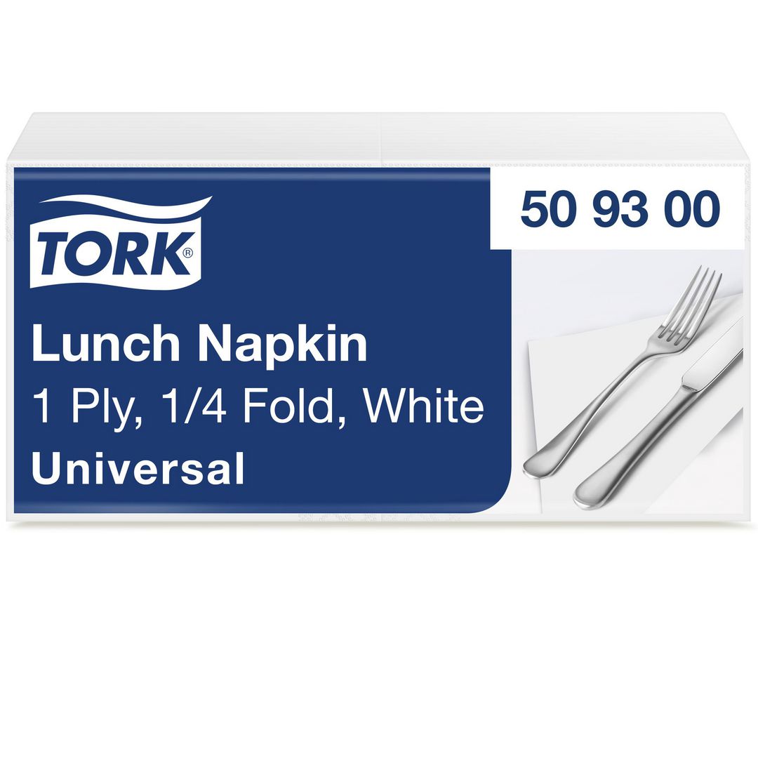 TORK Servett 1-lags 1/4-vikt vit 500/fp | Kök och servering - Servetter och dukar - Servett - 1-lagers | Kontorsexperten
