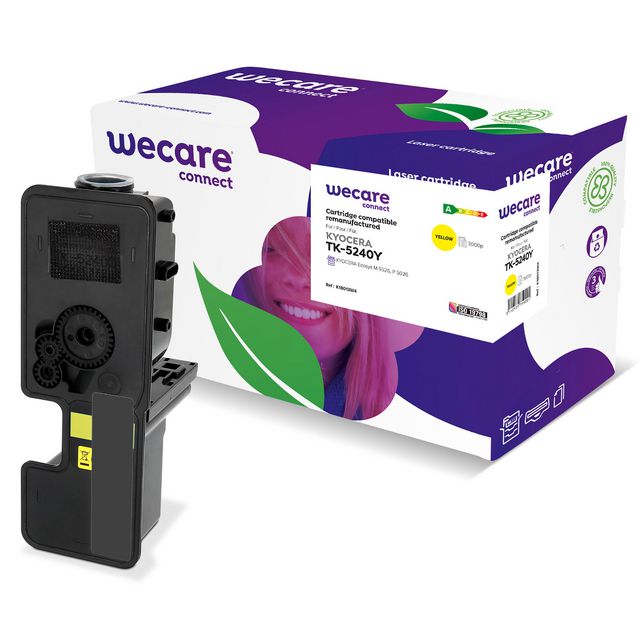 WECARE Toner KYOCERA TK-5240Y 3K gul | Toner och bläck - Tonerkassetter - Toner WeCare | Kontorsexperten