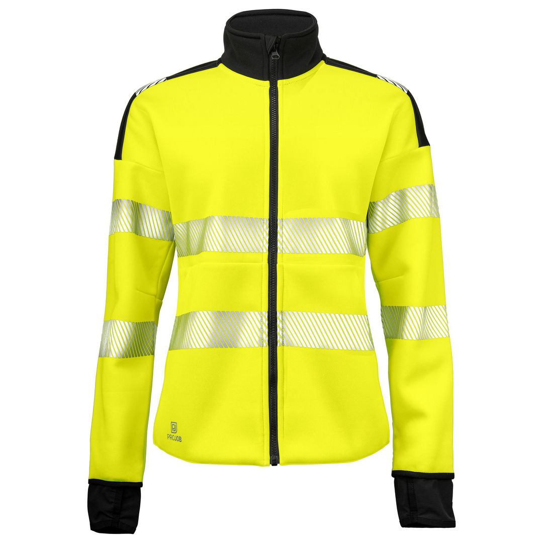 PROJOB Sweatshirt 6111 dam gul kl3/2 XL | Arbetskläder - Varselkläder - Varseltröjor | Kontorsexperten