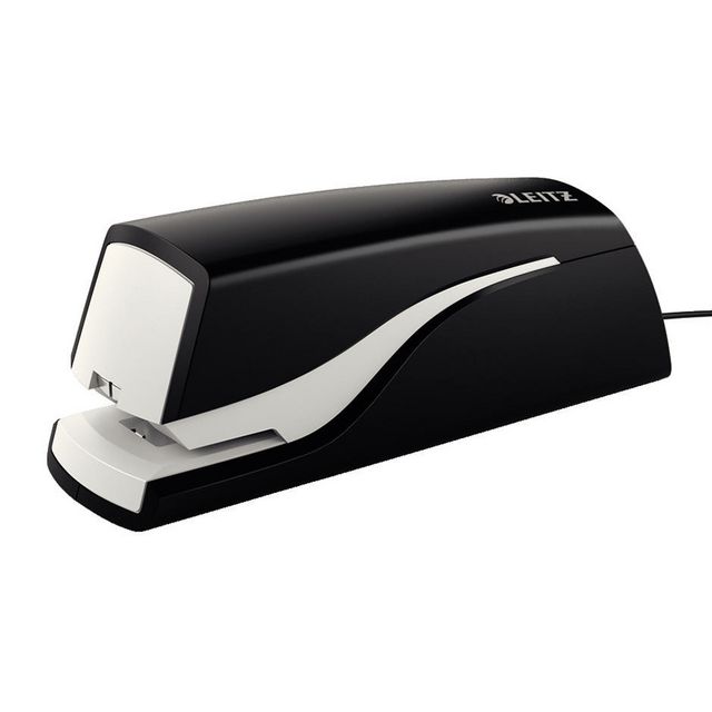 LEITZ Elektrisk häftapparat med adapter och 1 000 x e1-klamrar, NeXXt 5532, 10 arks kapacitet, svart | Kontorsmaterial - Till skrivbordet - Häftapparater - El | Kontorsexperten