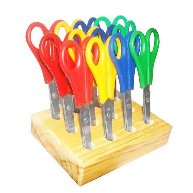 Saxställ med 12 st saxar | Skola och förskola - Bild och form - Saxar - Skola | Kontorsexperten