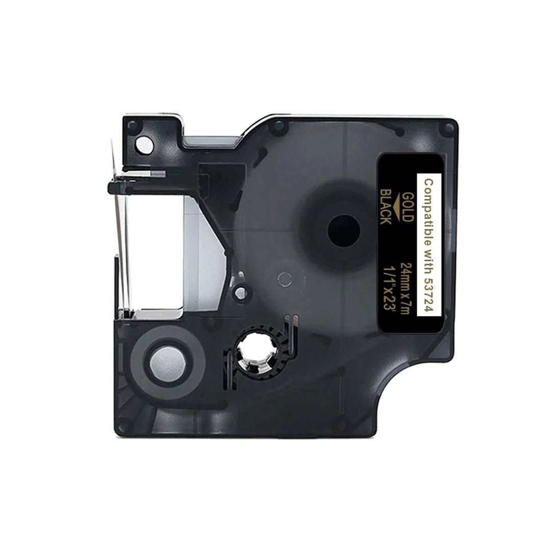 Tape 24mm Guld på Svart | Kontorsmaskiner - Märkmaskiner och tape - Tape - Dymo D1 | Kontorsexperten