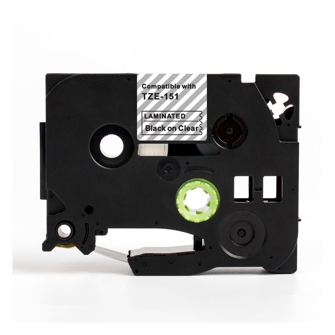 Tape 24mm TZe-151 Svart på Klar | Kontorsmaskiner - Märkmaskiner och tape - Tape - Brother TZ | Kontorsexperten