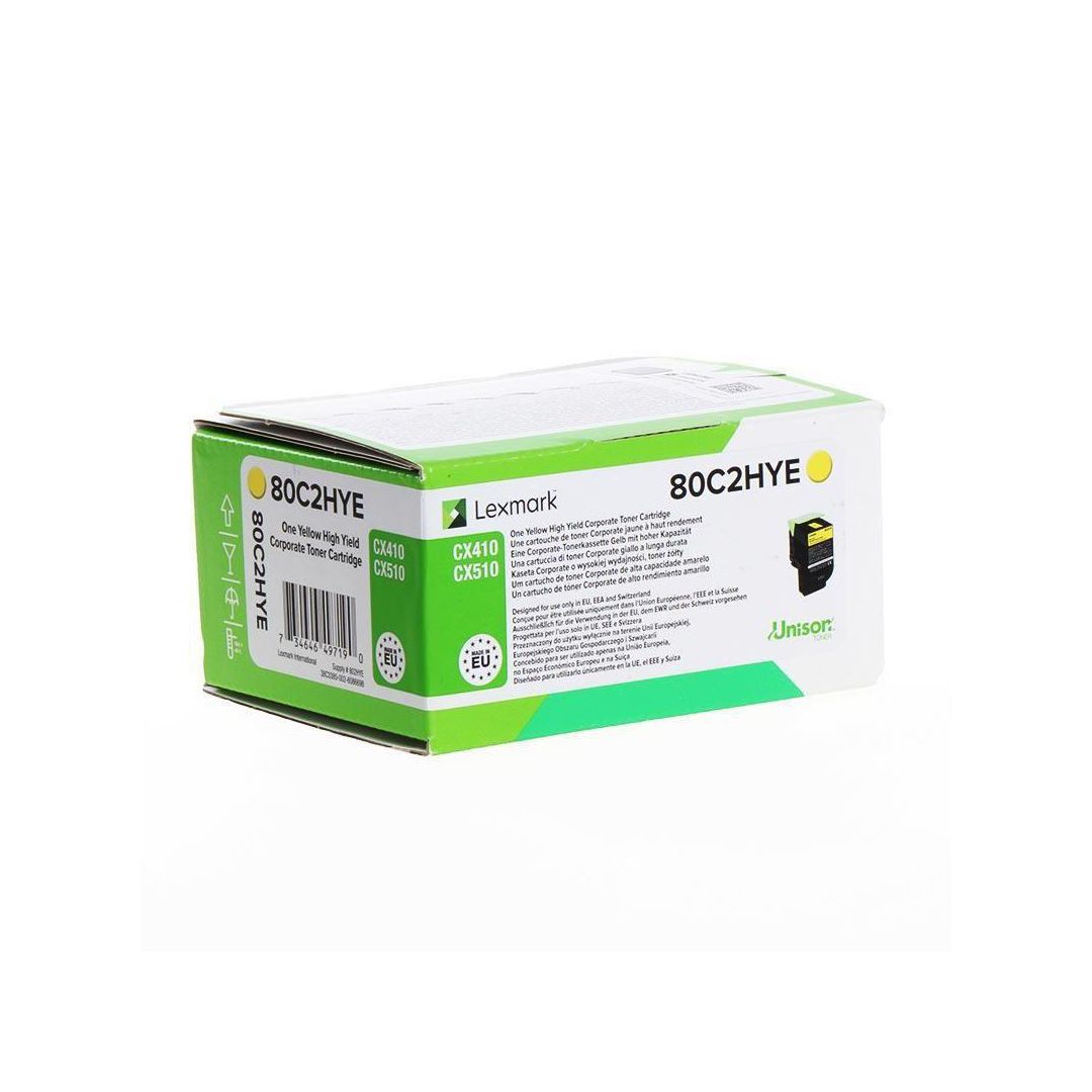 LEXMARK Toner 80C2HYE Gul | Toner och bläck - Tonerkassetter - Toner Lexmark | Kontorsexperten