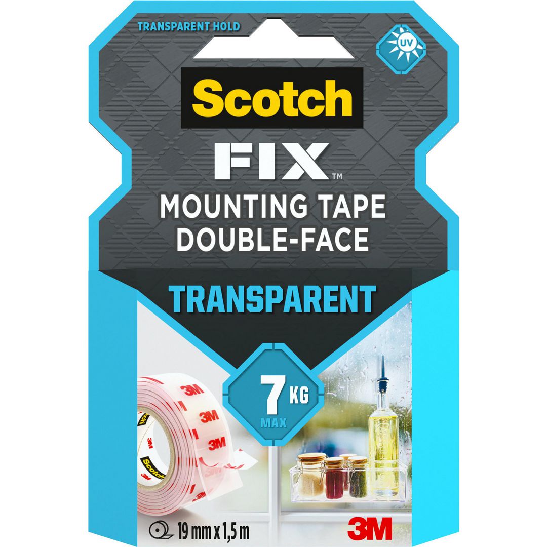 SCOTCH Monteringstejp transparent 19mmx1,5m | Kontorsmaterial - Tejp lim och häftmassa - Tejp - Övrigt | Kontorsexperten