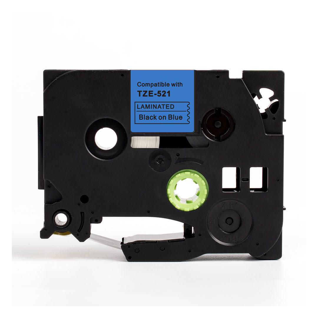 Tape 9mm TZe-521 Svart på Blå | Kontorsmaskiner - Märkmaskiner och tape - Tape - Brother TZ | Kontorsexperten