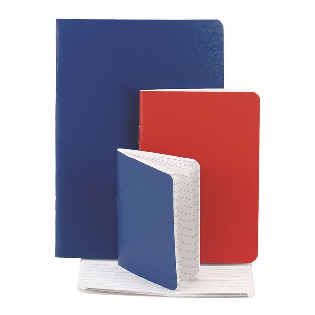 Häftad anteckningsbok A7 blå 40 blad linjerat | Kontorsmaterial - Block och anteckningsböcker - Anteckningsböcker | Kontorsexperten