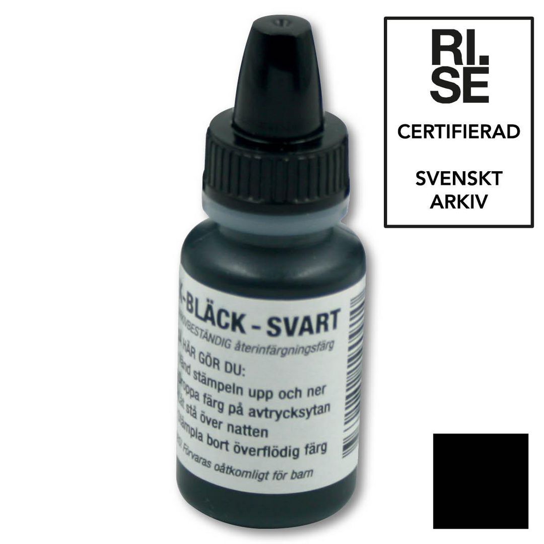 STAMKO K-Bläck 10 ml Svart Arkivbeständig | Kontorsmaterial - Till skrivbordet - Stämplar | Kontorsexperten
