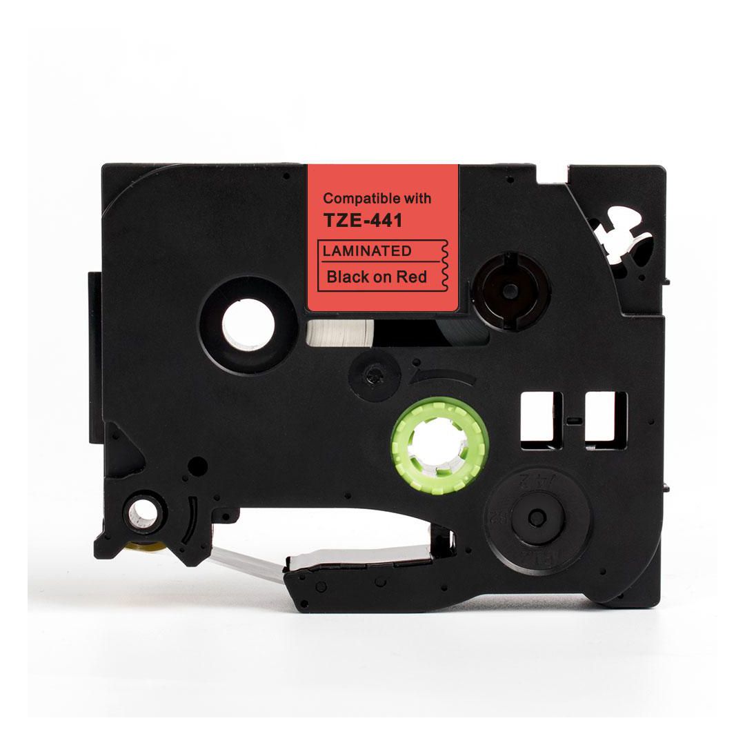Tape 18mm TZe-441 Svart på Röd | Kontorsmaskiner - Märkmaskiner och tape - Tape - Brother TZ | Kontorsexperten