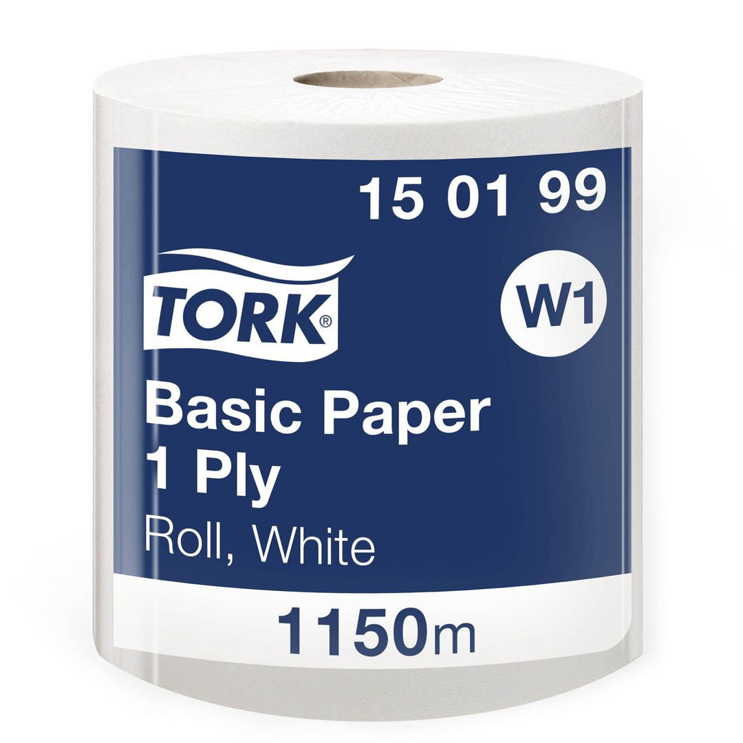 TORK Industritorkrulle Basic W1 vit | Städ och hygien - Toalettpapper och torkpapper - Industritork | Kontorsexperten