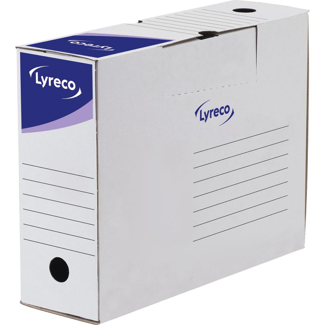LYRECO Arkivbox manuell rygg 100mm | Kontorsmaterial - Arkivering och kontorsförvaring - Arkivkartonger och boxar | Kontorsexperten