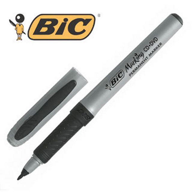 BIC Märkpenna Marking™ CD/DVD-Marker, permanent, tunn 0,7 mm linjebredd, svart | Kontorsmaterial - Pennor - Märkpennor - Rund spets | Kontorsexperten